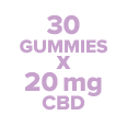 30 Gummies x 20 mg CBD